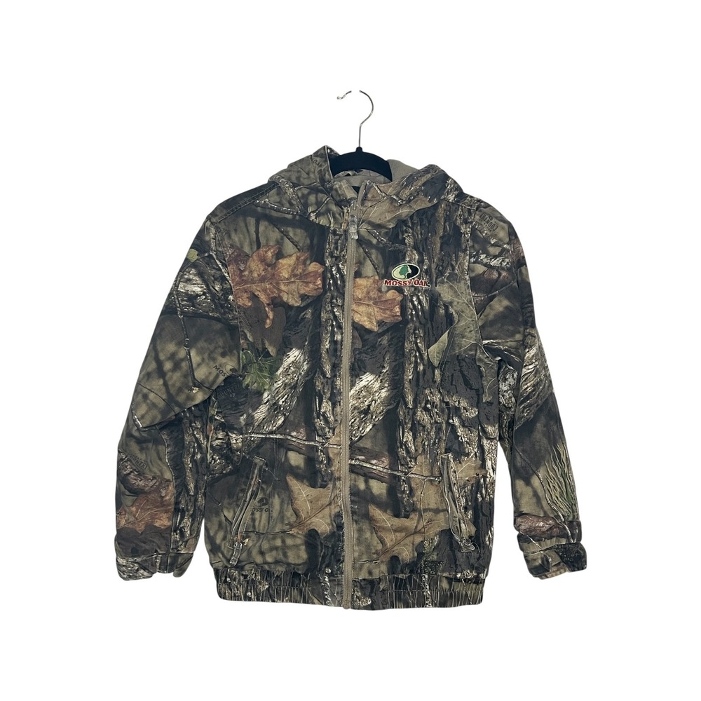 Mossy Oak Kids Hooded Camo Jacket Brown Insulated - XL (14-16)